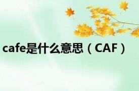 cafe是什么意思（CAF）