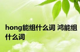 hong能组什么词 鸿能组什么词