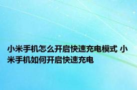 小米手机怎么开启快速充电模式 小米手机如何开启快速充电