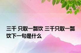 三千 只取一瓢饮 三千只取一瓢饮下一句是什么