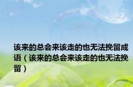 该来的总会来该走的也无法挽留成语（该来的总会来该走的也无法挽留）