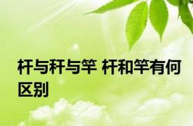 杆与秆与竿 杆和竿有何区别