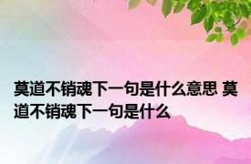 莫道不销魂下一句是什么意思 莫道不销魂下一句是什么