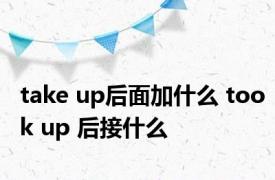 take up后面加什么 took up 后接什么