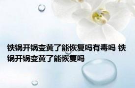 铁锅开锅变黄了能恢复吗有毒吗 铁锅开锅变黄了能恢复吗