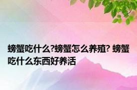 螃蟹吃什么?螃蟹怎么养殖? 螃蟹吃什么东西好养活