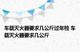 车载灭火器要求几公斤过年检 车载灭火器要求几公斤