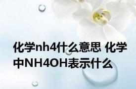 化学nh4什么意思 化学中NH4OH表示什么