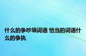 什么的争吵填词语 恰当的词语什么的争执