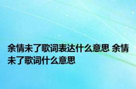 余情未了歌词表达什么意思 余情未了歌词什么意思