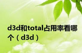 d3d和total占用率看哪个（d3d）