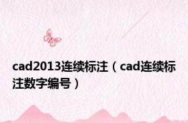 cad2013连续标注（cad连续标注数字编号）