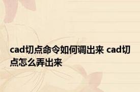 cad切点命令如何调出来 cad切点怎么弄出来