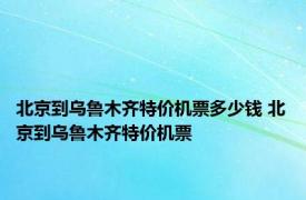 北京到乌鲁木齐特价机票多少钱 北京到乌鲁木齐特价机票 