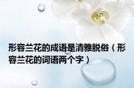 形容兰花的成语是清雅脱俗（形容兰花的词语两个字）