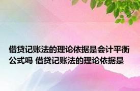 借贷记账法的理论依据是会计平衡公式吗 借贷记账法的理论依据是 