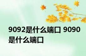 9092是什么端口 9090是什么端口