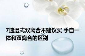 7速湿式双离合不建议买 手自一体和双离合的区别