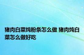 猪肉白菜炖粉条怎么做 猪肉炖白菜怎么做好吃