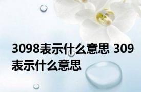 3098表示什么意思 309表示什么意思