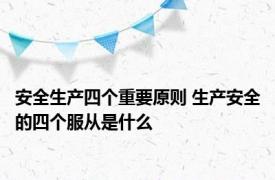 安全生产四个重要原则 生产安全的四个服从是什么