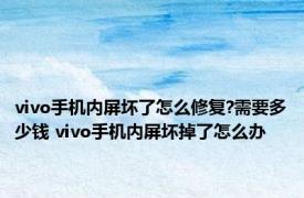 vivo手机内屏坏了怎么修复?需要多少钱 vivo手机内屏坏掉了怎么办