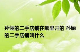 孙俪的二手店铺在哪里开的 孙俪的二手店铺叫什么