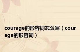 courage的形容词怎么写（courage的形容词）