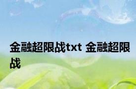 金融超限战txt 金融超限战 