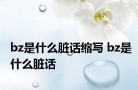 bz是什么脏话缩写 bz是什么脏话