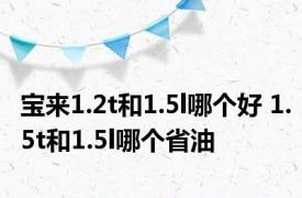 宝来1.2t和1.5l哪个好 1.5t和1.5l哪个省油