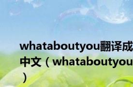 whataboutyou翻译成中文（whataboutyou）