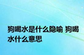 狗喝水是什么隐喻 狗喝水什么意思