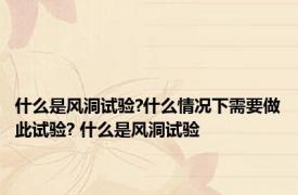 什么是风洞试验?什么情况下需要做此试验? 什么是风洞试验