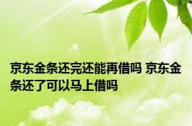 京东金条还完还能再借吗 京东金条还了可以马上借吗