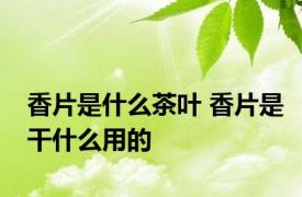 香片是什么茶叶 香片是干什么用的