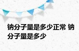 钠分子量是多少正常 钠分子量是多少