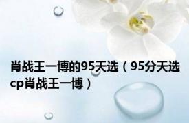 肖战王一博的95天选（95分天选cp肖战王一博）