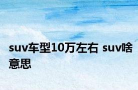 suv车型10万左右 suv啥意思