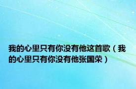 我的心里只有你没有他这首歌（我的心里只有你没有他张国荣）