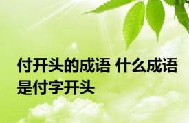 付开头的成语 什么成语是付字开头