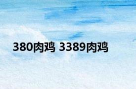 380肉鸡 3389肉鸡 