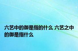 六艺中的御是指的什么 六艺之中的御是指什么