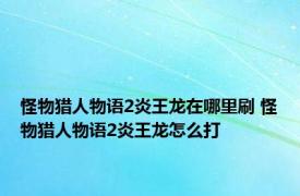 怪物猎人物语2炎王龙在哪里刷 怪物猎人物语2炎王龙怎么打