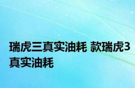 瑞虎三真实油耗 款瑞虎3真实油耗