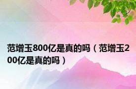 范增玉800亿是真的吗（范增玉200亿是真的吗）