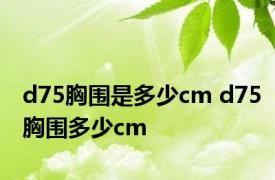 d75胸围是多少cm d75胸围多少cm