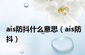 ais防抖什么意思（ais防抖）