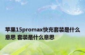 苹果15promax快充套装是什么意思 套装是什么意思