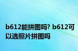 b612能拼图吗? b612可以选照片拼图吗